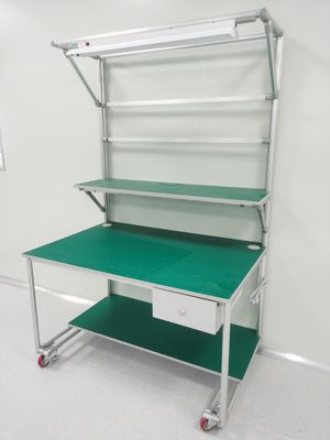 Industrial Grade Pipe Workbench Made from Aluminum Alloy Tubes with Removable Shelves Supporting Loading Capacity up to 120 Kilograms