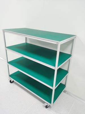 Industrial Grade Pipe Workbench Made from Aluminum Alloy Tubes with Removable Shelves Supporting Loading Capacity up to 120 Kilograms