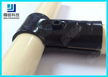 Adjustable Metal Joint for Pipe Rack , Thickness 23mm  T-Type Black Tubing Joint HJ-1