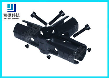 Black Electrophoresis 3 Way Metal Joint Pipe Rack Fittings For Revolving Car Display Rack