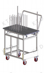 KUTED Transport Trolley 4" Silent Casters for Smooth Finish Product Cleaning