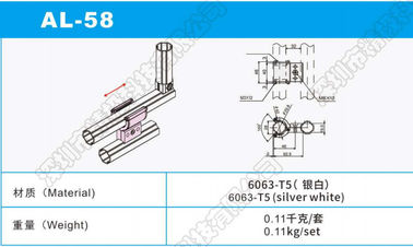Silvery Joints Lightweight AL-58 Aluminum Tube Connectors