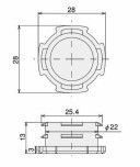 Industrial Workbench Plastic Cap Aluminum Pipe Fitting AL-26 For OD 28mm