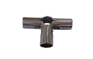 3 Way Flexible Metal Chrome Pipe Connectors For Pipe Racking out dia 28mm