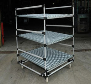 Heavy Duty steel Pipe Rack with Caster Wheels , Lean Pipe and Black Pipe Joint Assemble