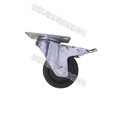Black Flat 5 Inch Swivel Caster Wheels Industrial Anti Static ESD With Brake